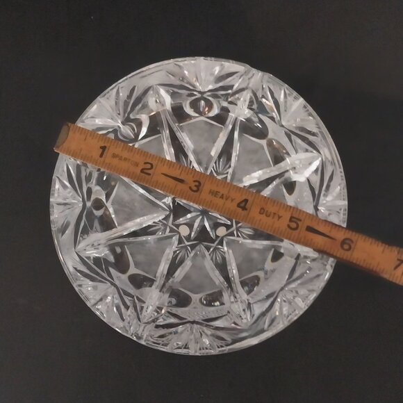 Vintage Cut Crystal Ornate Clear Glass Ashtray Heavy - Picture 8 of 8